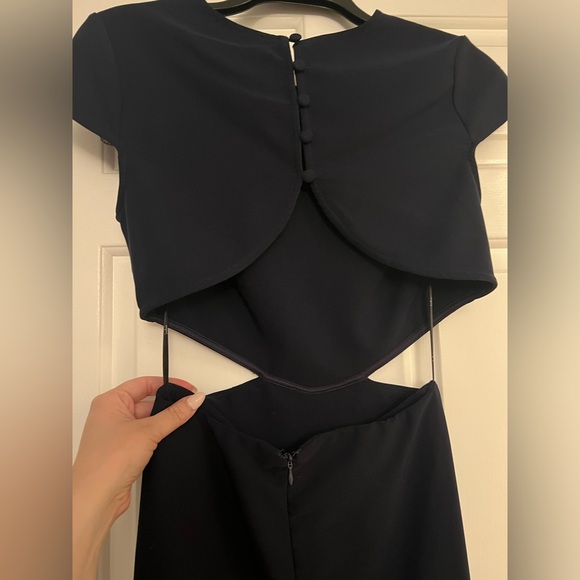 Navy Open Back Dress - Picture 5 of 6